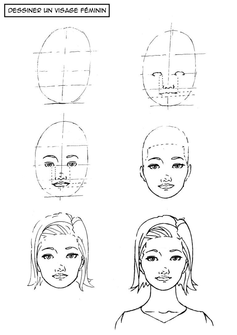 Tutoriel pour dessiner un visage féminin étape par étape