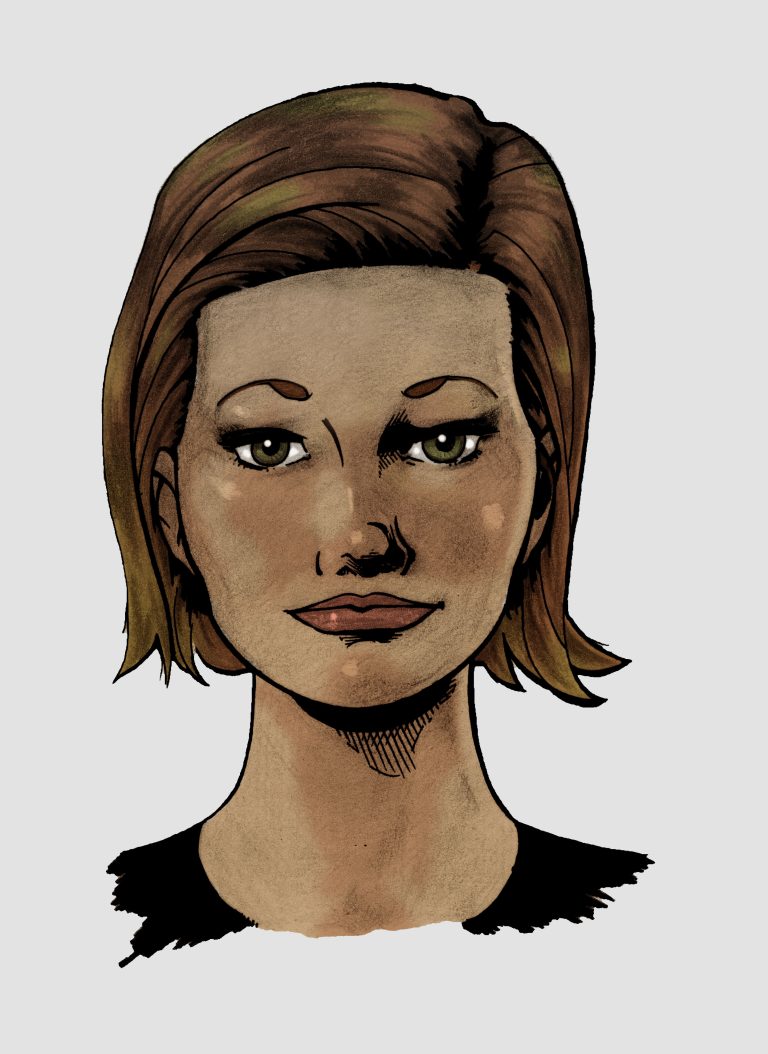 Dernière étape d'un dessin de visage féminin